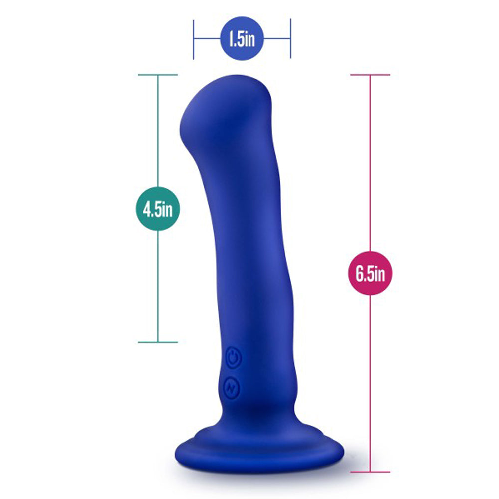 Impressions Santorini Rechargeable Silicone 6.5 inches Vibrating Dildo Blue