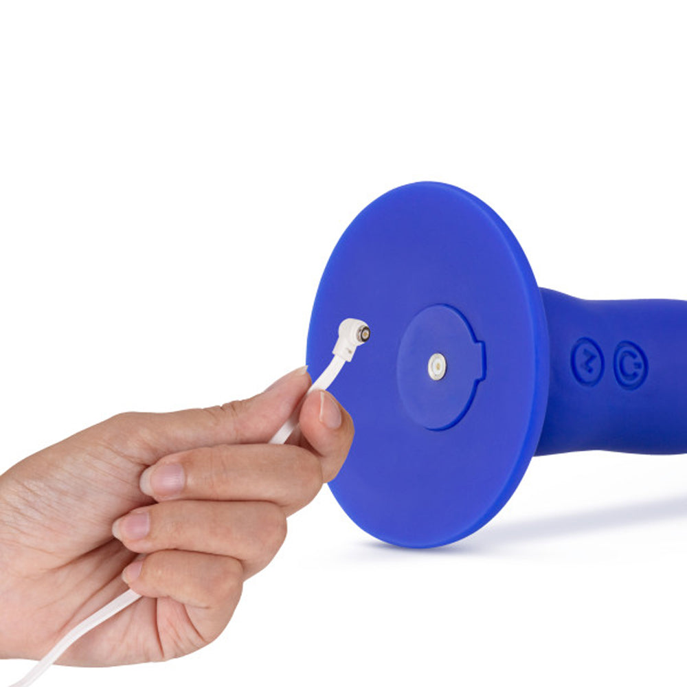 Impressions Santorini Rechargeable Silicone 6.5 inches Vibrating Dildo Blue