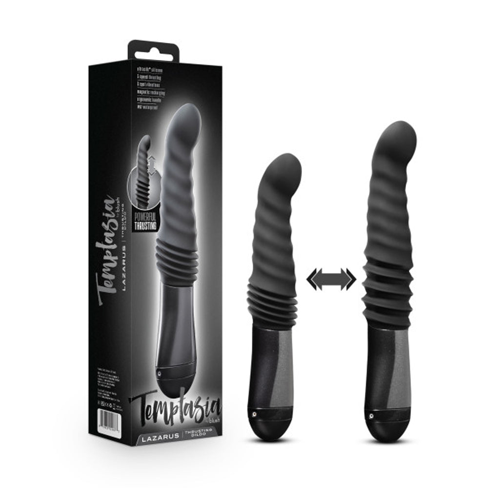 Temptasia Lazarus Rechargeable 10 inches Silicone Thrusting Dildo Black