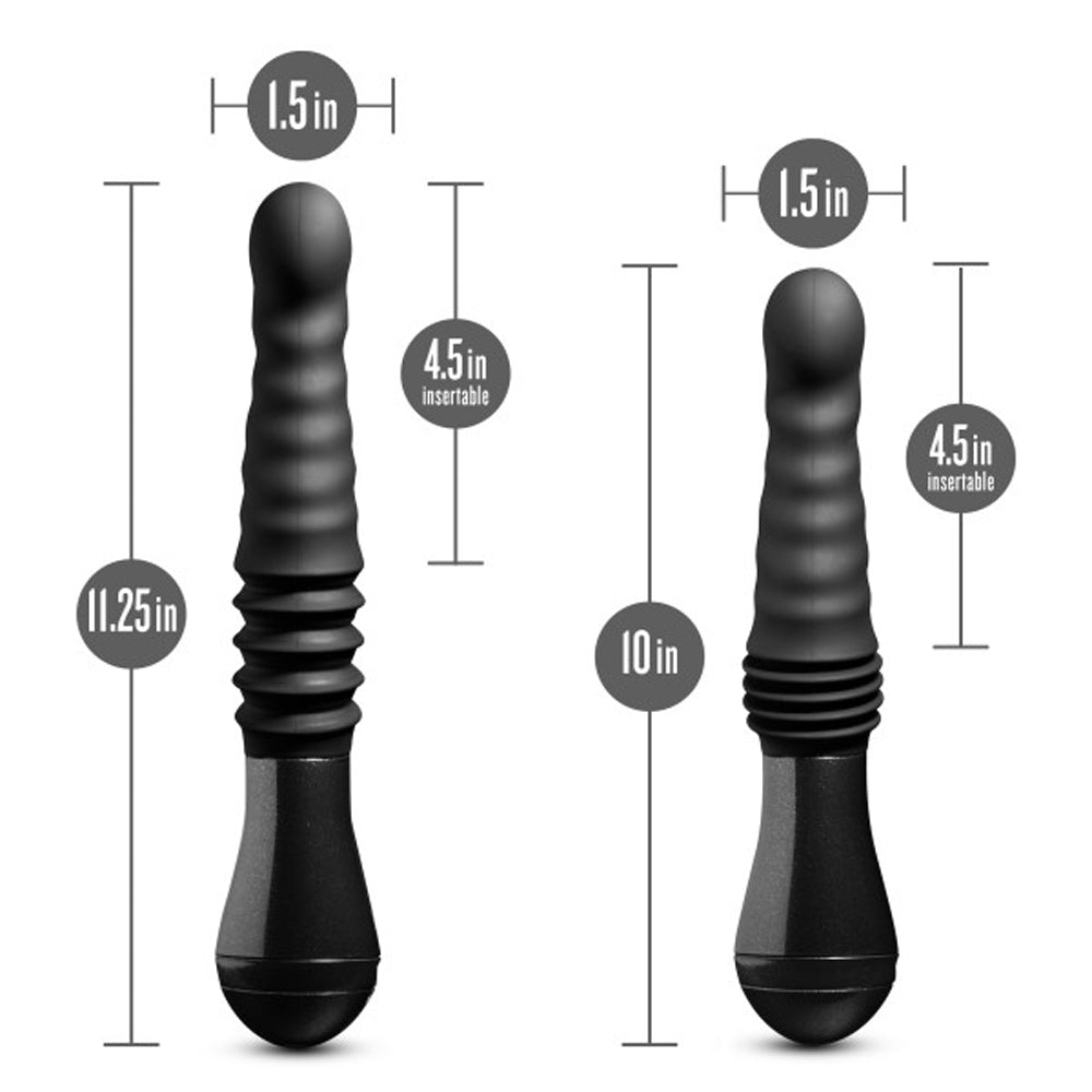 Temptasia Lazarus Rechargeable 10 inches Silicone Thrusting Dildo Black