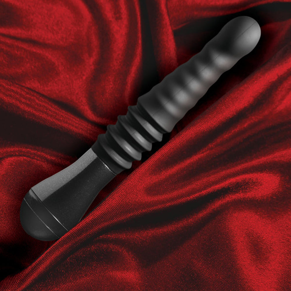 Temptasia Lazarus Rechargeable 10 inches Silicone Thrusting Dildo Black