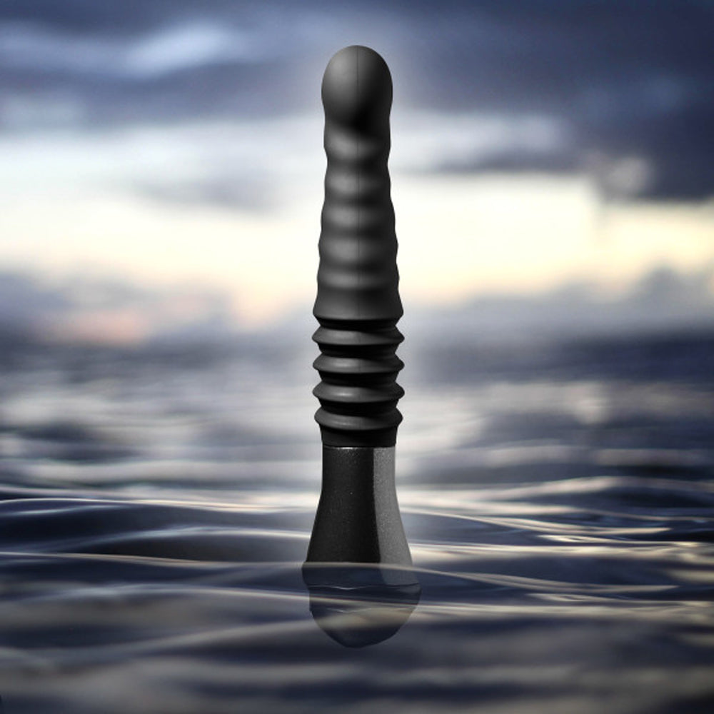 Temptasia Lazarus Rechargeable 10 inches Silicone Thrusting Dildo Black