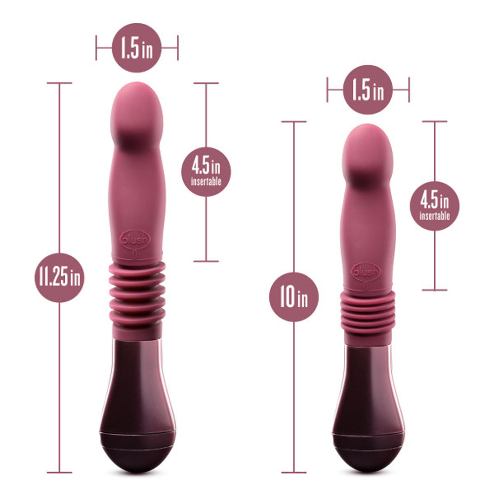 Temptasia Trixie Rechargeable 10 inches Silicone Thrusting Dildo Wine