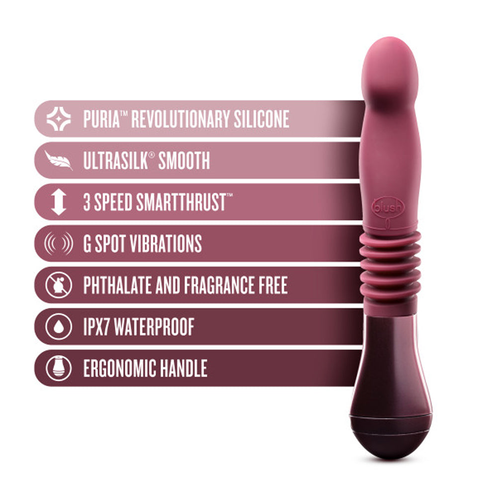 Temptasia Trixie Rechargeable 10 inches Silicone Thrusting Dildo Wine