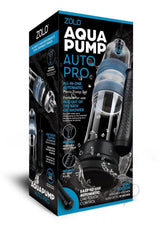 Zolo Aquapump Auto Pro Silicone Penis Pump Black/Blue with automatic features and one-touch control.