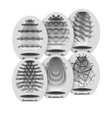 Satisfyer Masturbator Egg 6 Set featuring six unique textured eggs for enhanced solo play sensations.