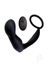 Ass-Sation Silicone Prostate Stimulator Cock Ring Black for double stimulation, made of body-safe silicone.