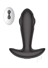 Atomic Tapping Silicone Anal Plug Remote Control Black with remote for precise prostate stimulation.