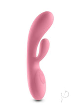 Lust-N-Dreams Samba Silicone Rabbit Vibrator Pink showcasing its elegant design for dual stimulation pleasure.