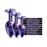 Nixie Metal Butt Plug Trainer Set 3-Piece Purple Metallic
