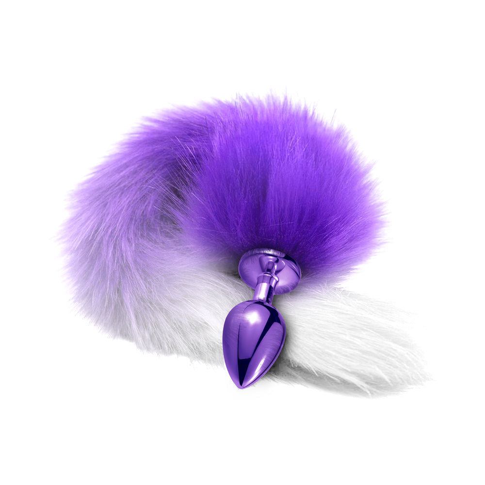Nixie Metal Butt Plug With Ombre Tail Purple Metallic