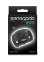 Renegade Sidekick Rechargeable Silicone Penis Sleeve Black packaging with mini vibrating penis sleeve design.