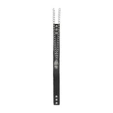 Ouch! Black & White Adjustable Bonded Leather Collar With Hand Cuffs & Chain Black