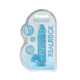 RealRock Crystal Clear Realistic 6 inches Dildo With Balls and Suction Cup Blue