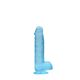 RealRock Crystal Clear Realistic 6 inches Dildo With Balls and Suction Cup Blue