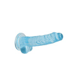 RealRock Crystal Clear Realistic 7 inch Dildo With Balls and Suction Cup Blue