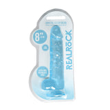 RealRock Crystal Clear Realistic 8 inch Dildo With Balls and Suction Cup Blue