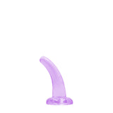 RealRock Crystal Clear Non-Realistic 5 inches Curved Dildo With Suction Cup Purple