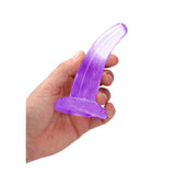 RealRock Crystal Clear Non-Realistic 5 inches Curved Dildo With Suction Cup Purple