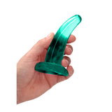RealRock Crystal Clear Non-Realistic 5 inches Curved Dildo With Suction Cup Turquoise