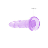 RealRock Crystal Clear Non-Realistic 7 inches Twisted Dildo With Suction Cup Purple