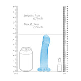 RealRock Crystal Clear Non-Realistic 7 inches Dildo With Suction Cup Blue