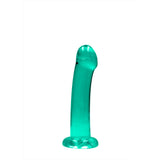 RealRock Crystal Clear Non-Realistic 7 inches Dildo With Suction Cup Turquoise