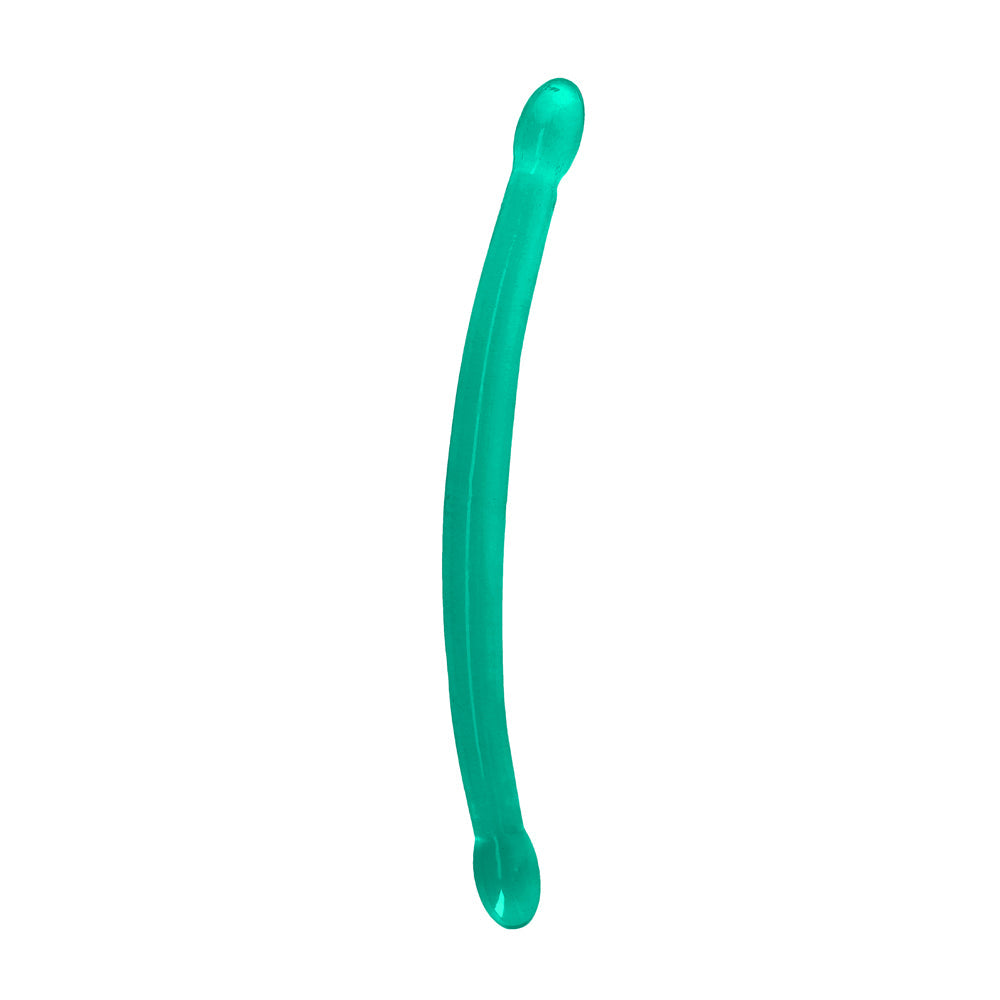 RealRock Crystal Clear Non-Realistic 17 inches Double Dildo Turquoise
