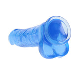 RealRock Crystal Clear Realistic 10 inches Dildo With Balls and Suction Cup Blue