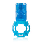 Charged Big OMG Vibrating Cock Ring Blue, a thick and stretchy vibrating ring for couples with clitoral stimulation.