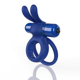 Screaming O 4B Ohare Vibrating Cock Ring Blueberry with dual rings and rabbit ears for enhanced pleasure.