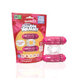 Screaming O 4B Double Wammy Strawberry Cock Ring in vibrant packaging with two motors and clear cock ring.
