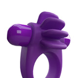 Screaming O 4B Skooch Vibrating Cock Ring Grape close-up of textured silicone fins and vibration elements.