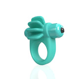 Screaming O 4B Skooch Vibrating Cock Ring Kiwi showcasing textured silicone fins for enhanced stimulation.