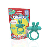 Screaming O 4B Ohare XL Rabbit Cock Ring Kiwi in teal with packaging for enhanced pleasure and comfort.