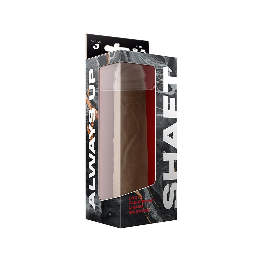 Shaft Model J: 8.5 inch Dual Density Silicone Dildo Oak