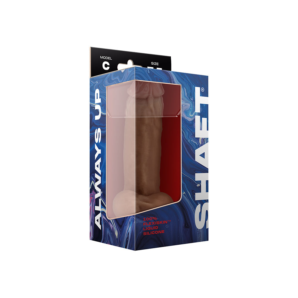Shaft Model C: 7.5 inch Dual Density Silicone Dildo with Balls Oak