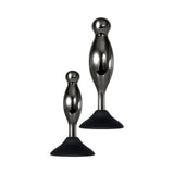 Evolved Joy Sticks 2-Piece Metal Anal Plug With Suction Cup Base Set Black