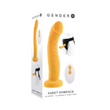 Gender X Sweet Embrace Vibrating 7 inches Dildo and Jock-Style Strap-On Harness Set Yellow/Black