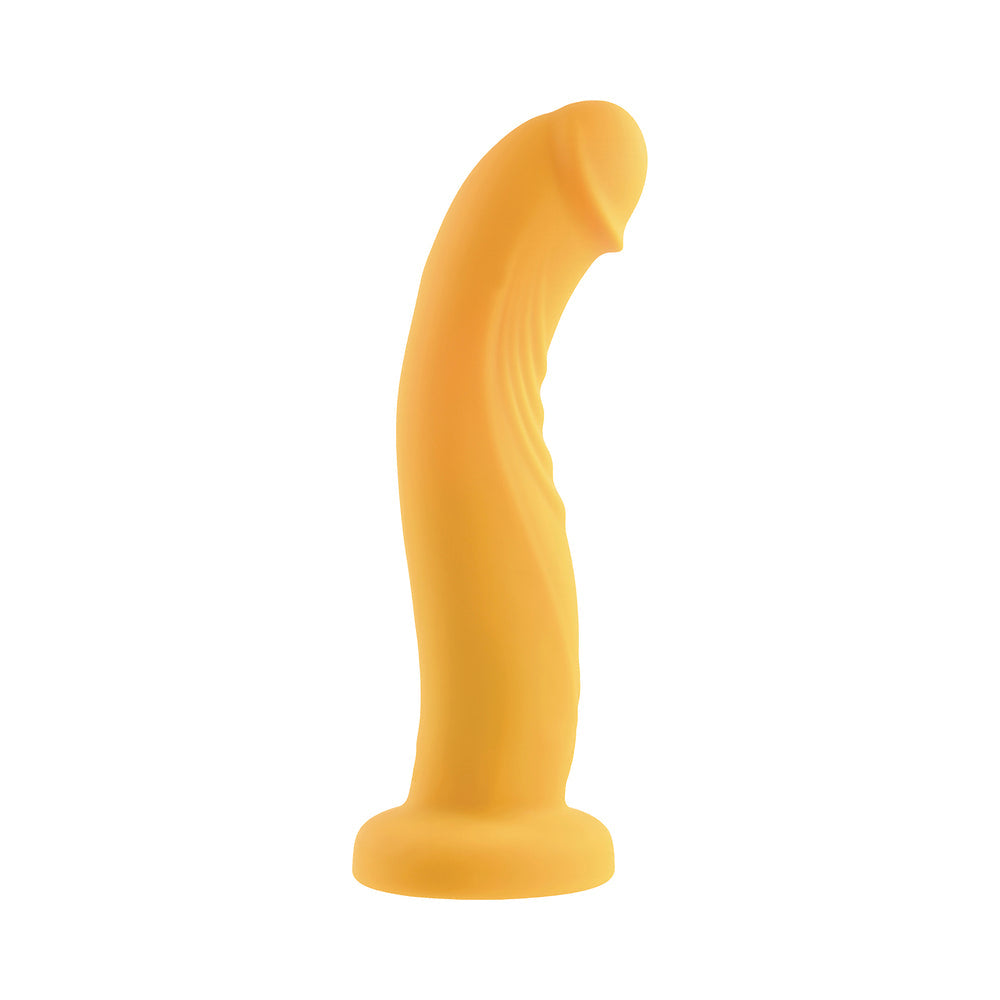 Gender X Sweet Embrace Vibrating 7 inches Dildo and Jock-Style Strap-On Harness Set Yellow/Black