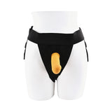 Gender X Sweet Embrace Vibrating 7 inches Dildo and Jock-Style Strap-On Harness Set Yellow/Black