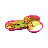 Party Pecker Platter Red Penis Shaped Serving Tray filled with snacks and dips in a fun design.