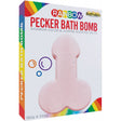 Hott Products Rainbow Pecker Bath Bomb packaging showing a pecker-shaped bath bomb, rainbow colors, and jasmine scent.