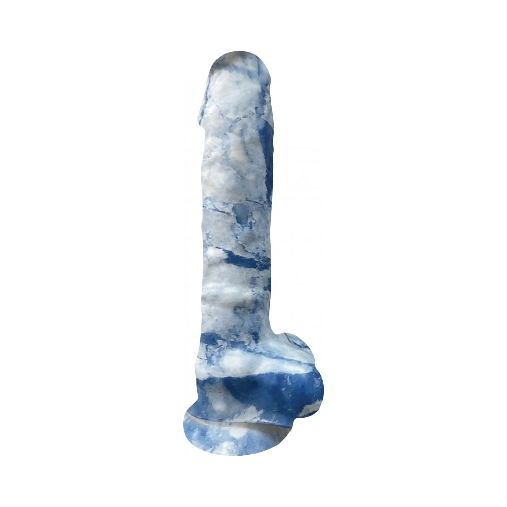 Rock Cocks Zeus Marble Silicone Dildo 7 Inch with a stone-inspired marble finish and textured shaft.