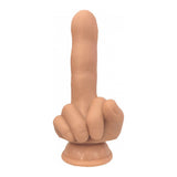 Finger Fest Flip Off Dildo Flesh, hand-shaped adult toy made from body-safe silicone.