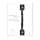 Ouch! Black & White Adjustable Bonded Leather Wrist Cuffs With Handle Black