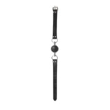 Ouch! Black & White Solid Rubber Ball Gag With Bonded Leather Straps Black
