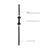 Ouch! Black & White Silicone Bone Gag With Adjustable Bonded Leather Straps Black
