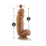 Blush Dr. Skin Silicone Dr. Samuel Realistic 7 inches Posable Dildo with Balls & Suction Cup Tan