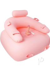 Get Down On It Inflatable Cushion Vibrating Dildo Fuchsia, a playful inflatable for hands-free fun.